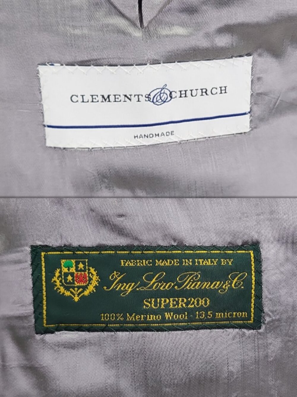 Clements & Church Handmade Ing Loro Piana Super 200'S Blazer 40R - Picture 15 of 16